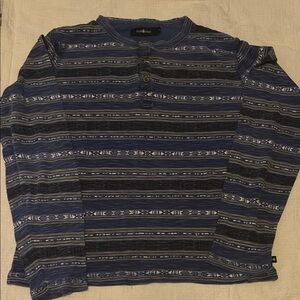 Blue Long Sleeve Tee with Relaxed Fit